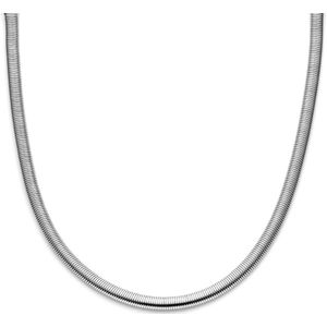YO&NO - Ketting - Zilver - Plat (bol) - 8.0 mm - 45cm - Sieraden vrouw - Gerhodineerd - Zilver 925