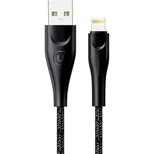 USAMS Laad en Data Kabel USB-A naar Apple Lightning 3M - Zwart