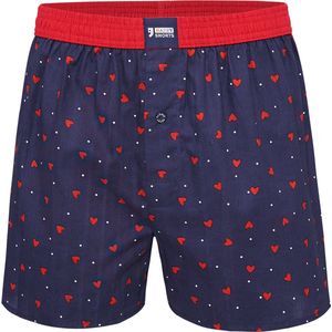 Happy Shorts Wijde Boxershort Heren Rode Hartjes - Losse boxershort - Maat XL