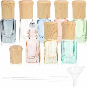 3 ml Rolflessen met Rollerballetjes van Roestvrij Staal voor Etherische Oliën - Set van 8 stuks in 8 kleuren