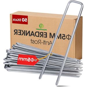 5 mm grondankers roestharingen (50 stuks) - extreem harde vloeren - stabiele grondankers - beveiligingstenten - luifels - hekken - planten - 200 mm lang 30 mm breed