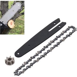Elektrische Mini Kettingzaag - Kettingset Stalen Tandwiel - 6 Inch Zaagvervanging - Buiten Kettingzaag Onderdelen - Accessoires - 186 Mm Geleideplaat - 230 Mm