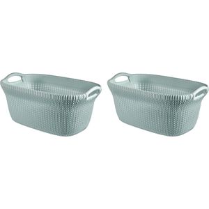 Curver Knit Wasmand - 40 l - set van 2 - Misty Blue