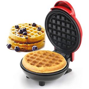 Te Amo® Mini wafelijzer - Kleine Wafelmaker - Mini Waffle maker - Compact voor Heerlijke Mini-Wafels - Rood