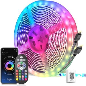 30 meter Bluetooth RGB LED strip - multicolor, muziek gesynchroniseerd, afstandsbediening, voor feestjes en kamers