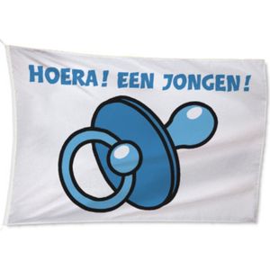 VlagDirect - Geboorte jongen vlag - Hoera een jongen vlag - 90 x 150 cm.