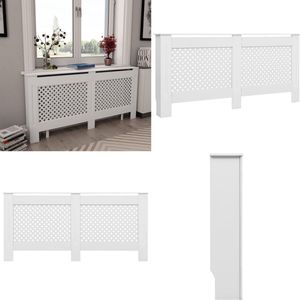 vidaXL Radiatorombouw 172x19x81,5 cm MDF wit - Radiatorombouw - Radiatorombouwen - Radiatorafdekking - Radiatorafdekkingen