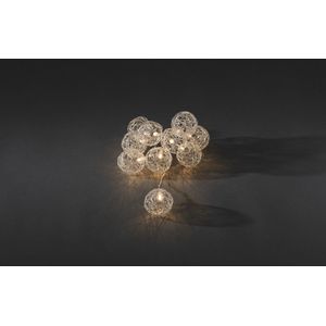 Konstsmide 3148 - Snoerverlichting - 16 lamps LED draadbol 6cm - 225cm - op batterij - voor binnen - warmwit