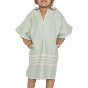 Kinder Strandponcho Hamam Mint - Leeftijd 2-3 jaar (92/98) - kinderponcho - badponcho - strandcape - badcape - jongens/meisjes/unisex pasvorm - poncho handdoek voor kinderen met capuchon - zwemponcho - badcape