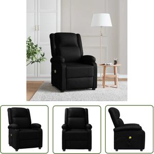 The Living Store Massagestoel kunstleer zwart - Massagestoel - Massage Fauteuil - Elektrische Massagestoel - Ergonomische Stoel - Relaxfauteuil
