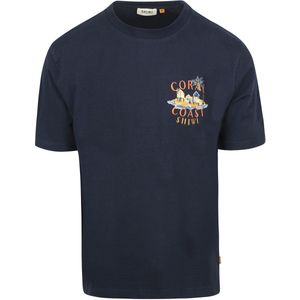 Shiwi T-Shirt Finn Coral Coast Navy - Maat S - Heren - Print T-shirts