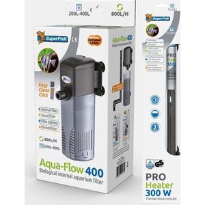 Superfish - AquaFlow Dual Action 400 - Aquariumfilter + SuperFish - Pro Heater - 300W