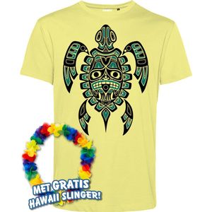 T-shirt Nesian Trible Turtle | Toppers in Concert 2024 | Club Tropicana | Hawaii Shirt | Ibiza Kleding | Lichtgeel | maat 4XL