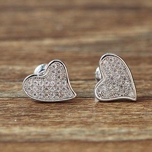 Fate Jewellery Oorbellen FJ214 - Hearts - Wit verguld met zirkonia kristallen