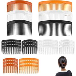 24 stuks plastic twist haarkammen voor styling 23/29 tanden - decoratieve haarkammen in vintage stijl voor vrouwen, meisjes en bruids kapsel accessoires