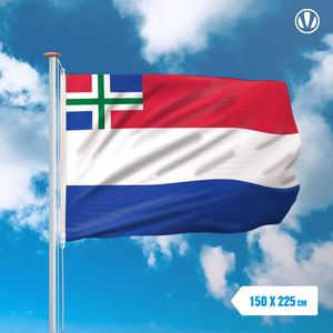 vlag Nederland met inzet Groninger vlag 150x225cm
