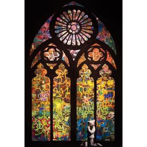 BANKSY Stained Glass Canvas Print