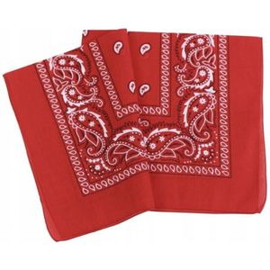 50x Rode boeren zakdoeken met stippen