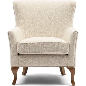 Riviera Maison Cavendish Armchair WhiSand FR - Polyester, Acryl, Rubberhout - Wit zand - 77.0x80.0x94.0 cm