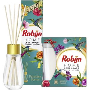 Robijn Paradise Secret Home Care pakket - Geurstokjes & Geurkaars - Voordeelverpakking