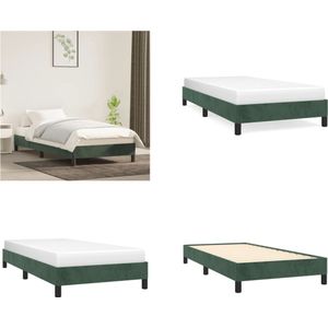 vidaXL Bedframe fluweel donkergroen 80x200 cm - Bedframe - Bedframes - Bed - Ledikant