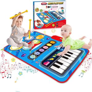 Muziekmat voor Kinderen 2 in 1 – Muzikaal Speelgoed voor Peuters met Trommelstokjes en Pianoklanken – Perfecte Verjaardagscadeaus en Kerstkousvullers