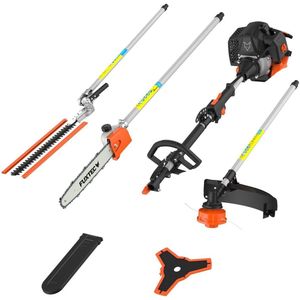 Professionele 4-in-1 Multitool 52cc Bosmaaier met Heggenschaar en Hoogsnoeier - 3 PK Vermogen voor Tuinonderhoud