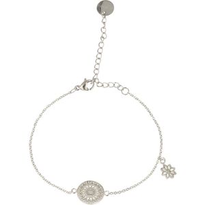 My Bendel - Zilveren armband met Mandala - Zilveren bedelarmband met mandala, gemaakt van mooi blijvend edelstaal - Met luxe cadeauverpakking