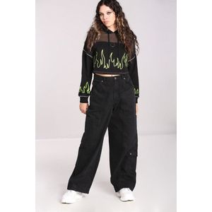 Hell Bunny - Reese Wijde broek - M - Zwart