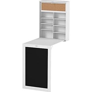 Inklapbare wandtafel met schoolbord en plank - Multifunctioneel bureau voor thuis en kantoor