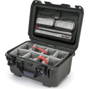 Nanuk 918 Case w/lid org. - w/divider - Olive - Pro Photo Kit case