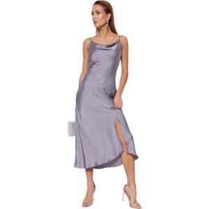 Trendyol Gevoerde, Geweven Satijnen Elegante Avondjurk Tprss19Bb0058