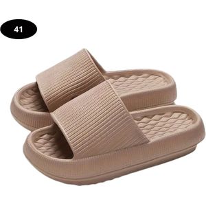 Livano Badslippers Dames - Comfortabel - Flip Flops - Sauna - Zomer - Beige - Maat 41