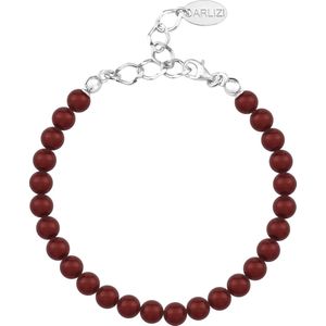 ARLIZI 1147 Parel Armband - Dames - 925 Sterling Zilver - 20 cm - 6 mm - Rood