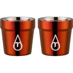 Dubbelwandige Koffiebeker - 2 STUKS - Motivai® - Goud Rood - 175 ML - Kantoor beker - Herbruikbare koffiebekers - Dikwandige Drinkbeker - Theekopje - Koffiekopje - Feestje of Kamperen - Onbreekbaar & Herbruikbaar - Vaatwasmachinebestendig