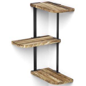 Rustieke Industriële Houten Plank Wandmontage - Hoekrek Display Decor - Hoekplank - Zwevende Wandplank - Organizer voor Slaapkamer Keuken Badkamer