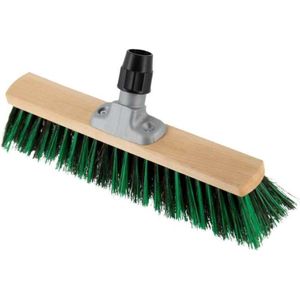Straatbezem natuur- en nylonvezels (40cm) met steelhouder