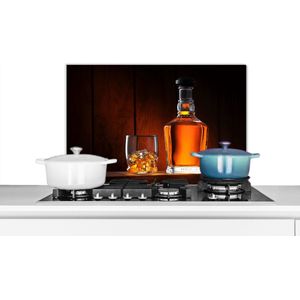 Spatscherm keuken 60x40 cm - Kookplaat achterwand Whiskey - Fles - Karaf - Muurbeschermer - Spatwand fornuis - Hoogwaardig aluminium