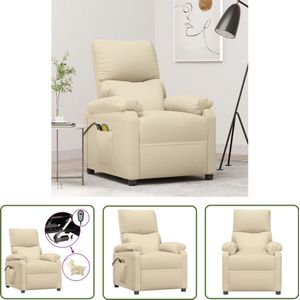 vidaXL Massagestoel - Elektrisch - Crèmekleurig Elektrische Massagefauteuil - Massagestoel - Relaxfauteuil - Ergonomische Stoel - Elektrisch Verstelbaar