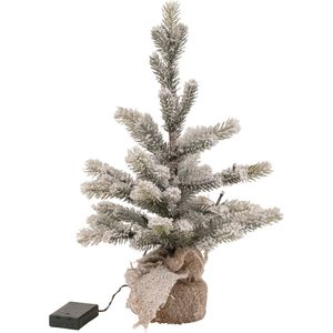 J-Line Kerstboom - jute & kunststof - 50 cm - LED lichtjes