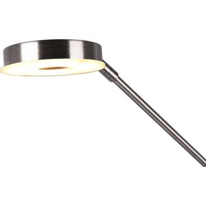 LED Vloerlamp - Trion Barry - 38W - Aanpasbare Kleur - Dimbaar - Rond - Mat Nikkel - Aluminium