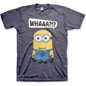 Minions Heren Tshirt -XL- Whaaa?!? Blauw