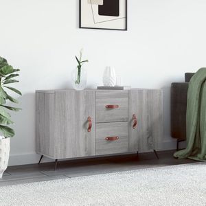 The Living Store Dressoir - Grijs Sonoma Eiken - 100 x 36 x 60 cm - Duurzaam materiaal - Metalen poten - Voldoende opbergruimte