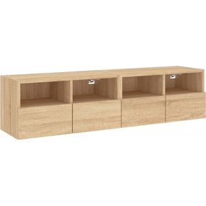 vidaXL - Tv-meubels - 2 - st - 60x30x30 - cm - bewerkt - hout - sonoma - eikenkleurig