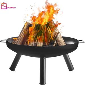 XXL Tuin Vuurschaal 60 cm met Statief en Handvatten – Hittebestendig & Snel te Monteren – vuurkorf – vuurschaal bbq – vuurschaal voor buiten