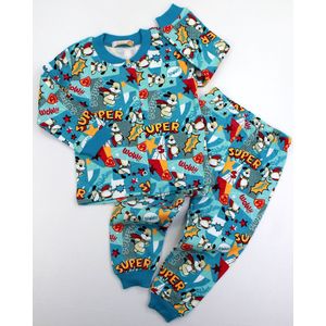 Baby Pyjama 2 delig  broek en shirt met lange mouwen. 100% gekamd katoen