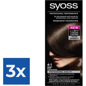 Syoss Color baseline 4-1 Middenbruin - 1 stuk - Voordeelverpakking 3 stuks