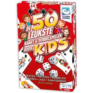 Clown Games Kids 50 Kaart & Dobbel Spellen - Leuk voor de hele familie - Geschikt voor 1-6 spelers vanaf 6 jaar