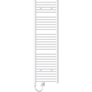 Badkamerradiator Sahara met verwarmingselement 900W 500x1800 mm wit recht met zijaansluiting