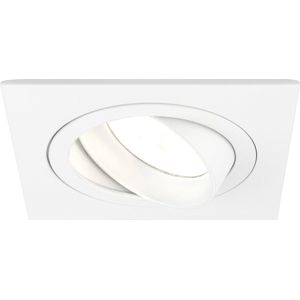 Ledvion LED Inbouwspots Sevilla, Wit, 5W, 2700K, Ø92 mm, Dimbaar, Vierkant, 2 Jaar Garantie, Eenvoudige Installatie, Plafondspots, Inbouwspot Frame